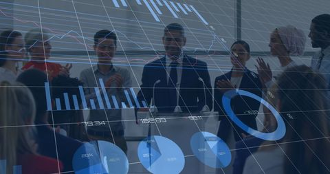 Diverse Team Analyzing Data in Dynamic Digital Environment