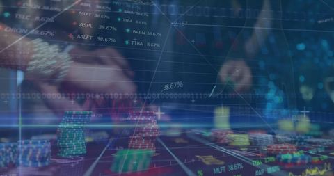 Financial Data Overlays on Casino Gambling Scene - Download Free Stock Images Pikwizard.com