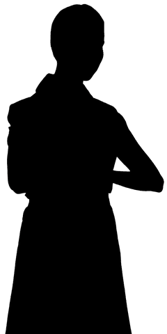 Transparent businesswoman silhouette isolated on white background