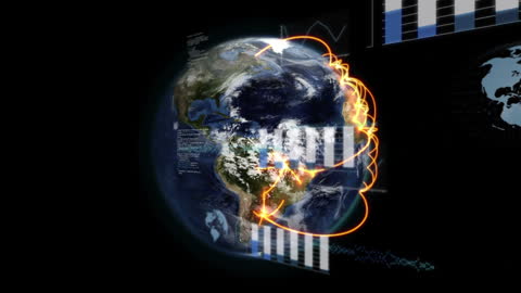 Digital Data Paths Across Rotating Earth