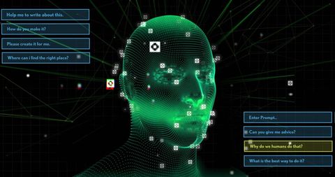 Digital Human with Data Processing Icons and Interface - Download Free Stock Images Pikwizard.com