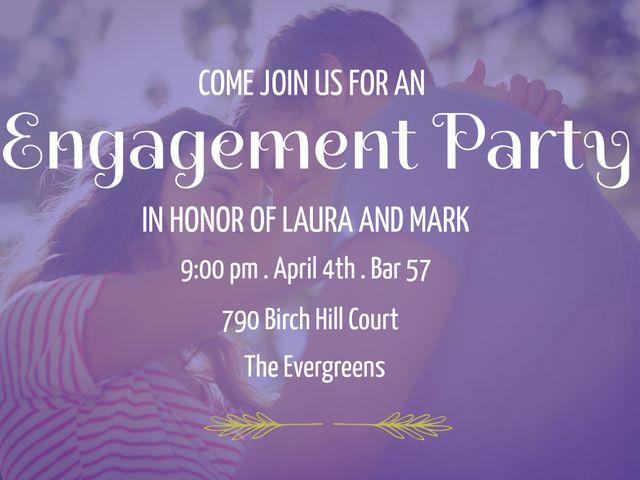 Engagement Party Invitation with Embracing Couple Background - Download Free Stock Templates Pikwizard.com