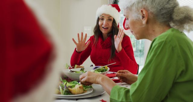 Family Celebrating Christmas with Festive Dinner and Joyful Moments - Download Free Stock Images Pikwizard.com