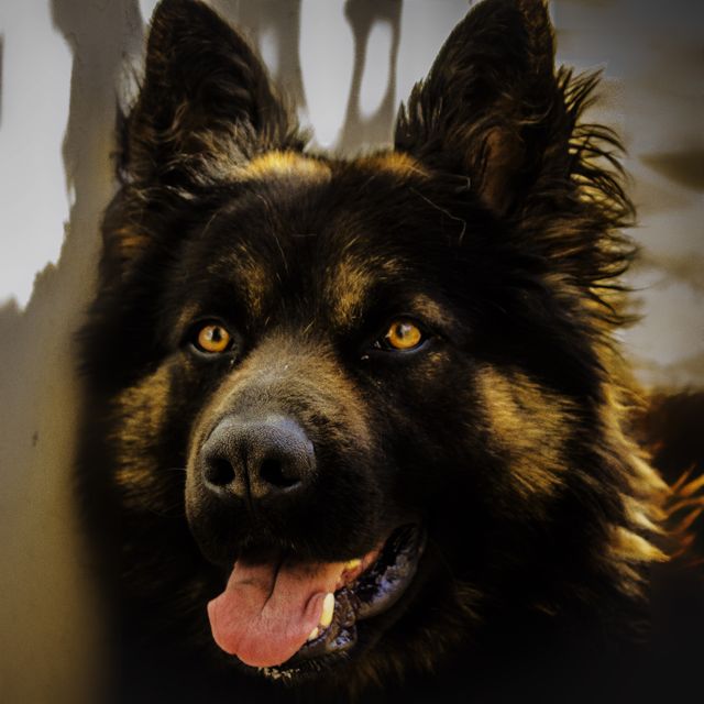 Perfect for using in pet care advertisements, dog lovers' blogs, animal shelter promotions, and breed-specific articles. Captures the beauty and loyalty of the German Shepherd breed.