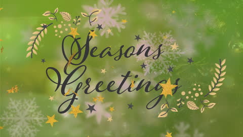 Festive Season's Greetings with Falling Snow Animation