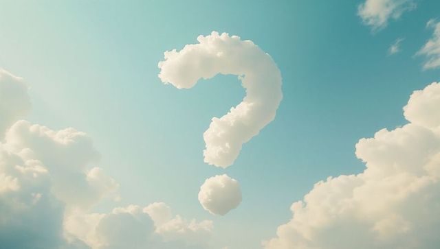Creative Cloud Shaped as Question Mark in Vibrant Sky