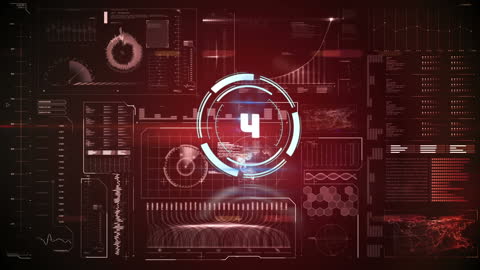 Futuristic Countdown Interface Background with Data Panels