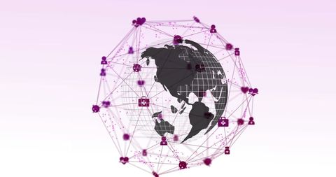 Global Connectivity Network Around Spinning Globe - Download Free Stock Images Pikwizard.com