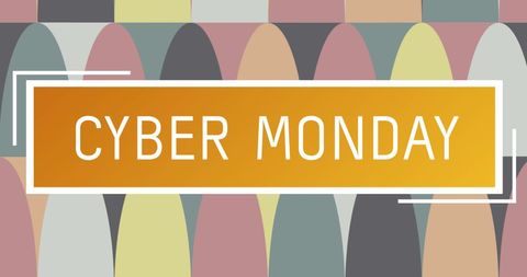 Cyber Monday Discount Advertisement on Colorful Geometric Background