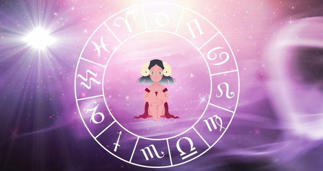 Aries Zodiac Sign with Astrology Wheel over Starry Background - Download Free Stock Images Pikwizard.com