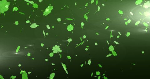 Shimmering Shamrocks on Glowing Green Background for St. Patrick's Day