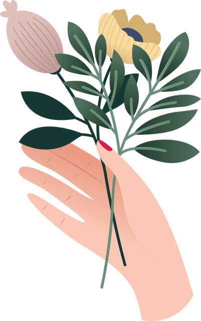 Transparent Hand Holding Delicate Floral Bouquet Illustration - Download Free Stock Videos Pikwizard.com