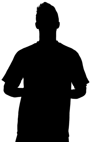 Silhouette of sportsman on transparent background for sports design