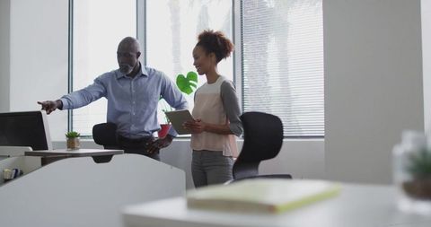 Business Colleagues Collaborating in a Modern Office Space