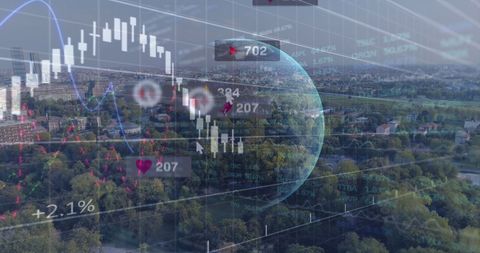 Global Financial Data and Social Media Integration Over Urban Landscape - Download Free Stock Images Pikwizard.com