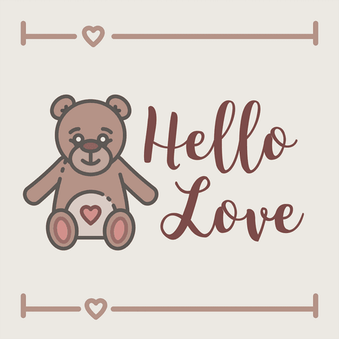 cute teddy bear saying hello love on transparent card - Download Free Stock Videos Pikwizard.com