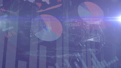 Abstract Digital Chart and Arrows with Data Elements Concept