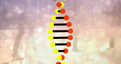 DNA Strand Animation with People on Scene