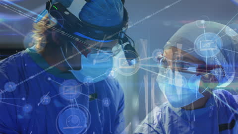 Surgeons Using Advanced Medical Technology in Modern Operating Room