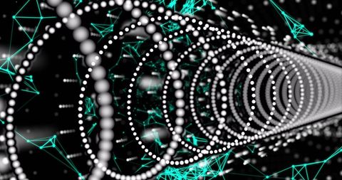 Abstract Digital Tunnel with White Dots