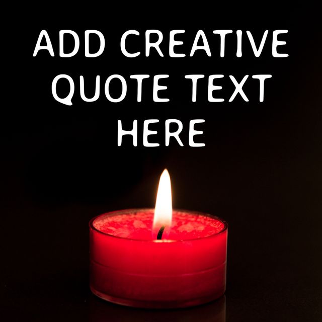 Minimalist Red Candle with Dark Background for Inspirational Quotes - Download Free Stock Templates Pikwizard.com