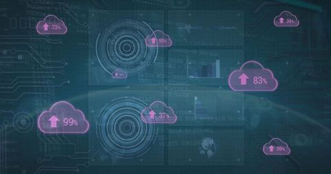 Futuristic Cloud Data with Infographics and Digital Interface - Download Free Stock Images Pikwizard.com
