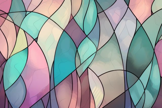 Colorful Abstract Stained Glass Pattern with Geometric Shapes - Download Free Stock Images Pikwizard.com