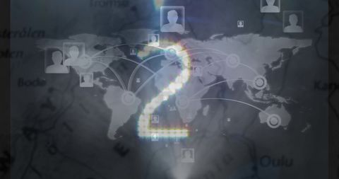 Countdown Projection Over World Map and Profile Connections - Download Free Stock Images Pikwizard.com