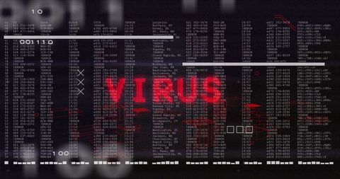 Digital cybersecurity dashboard showing red ALERT graphic over error-filled telemetry columns