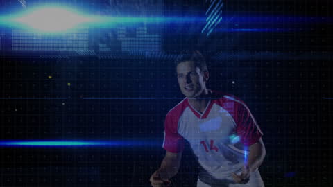 Caucasian Male Soccer Player with Digital Effects