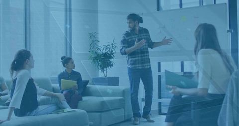 Team Collaboration During Casual Brainstorming Meeting