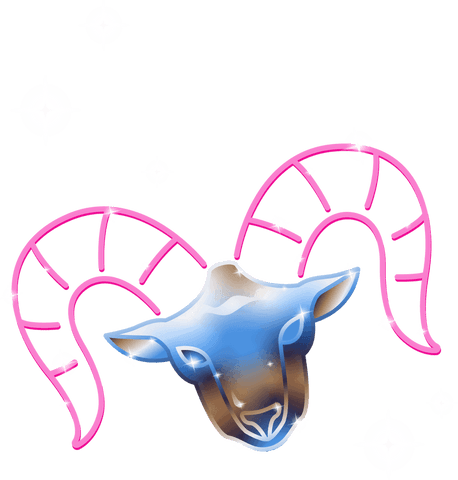 futuristic goat head with neon horns and sparkles on transparent - Download Free Stock Videos Pikwizard.com