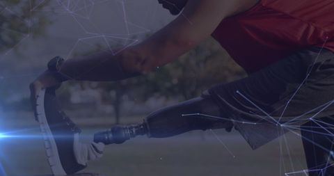 Athlete with Prosthetic Leg Stretching in Outdoor Workout - Download Free Stock Images Pikwizard.com