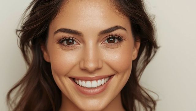 Smiling hispanic female exudes warmth and confidence in portrait