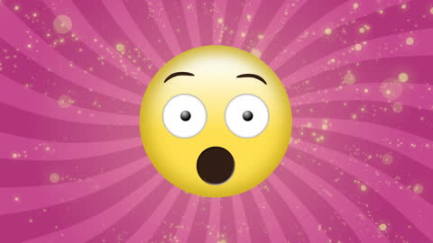 Surprised Emoji with Sparkling Background