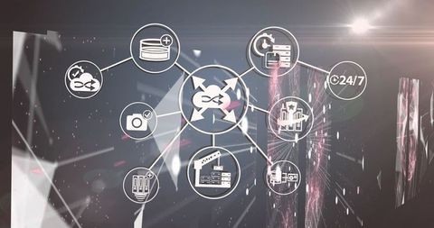 Futuristic Network Connectivity and Data Management Interface - Download Free Stock Images Pikwizard.com