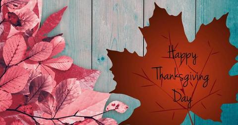 Happy Thanksgiving Day Text on Autumn Leaves - Download Free Stock Images Pikwizard.com