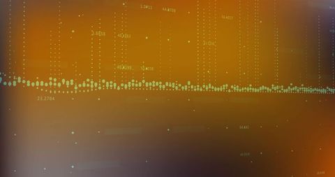 Digital data processing on vibrant orange background