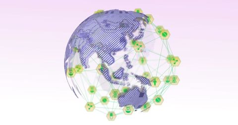 Digital Network on Rotating Globe Depicting Global Connectivity - Download Free Stock Images Pikwizard.com