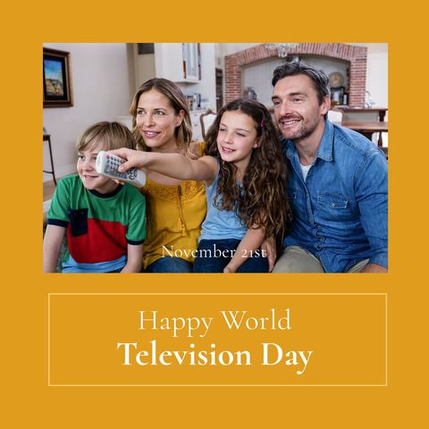 family enjoying world television day celebration at home - Download Free Stock Templates Pikwizard.com