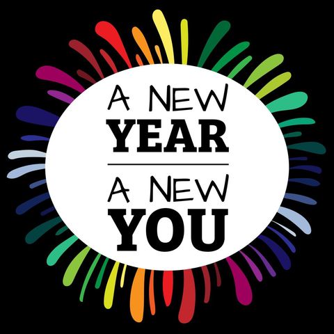 new year new you inspiration with colorful burst - Download Free Stock Templates Pikwizard.com