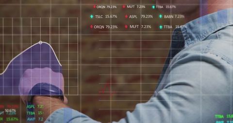 man analyzing financial data on smartwatch interface - Download Free Stock Images Pikwizard.com