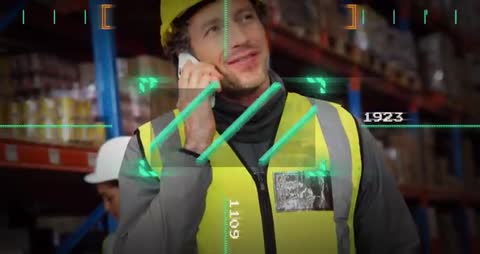 Warehouse Worker Calling While Using Augmented Reality HUD for Logistics Coordination