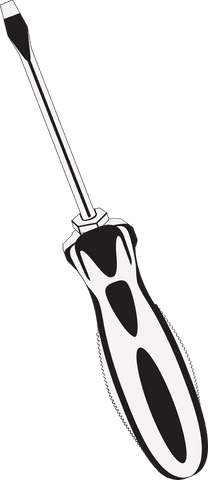 Flat design flat-head screwdriver on transparent background