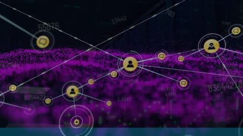 Futuristic Digital Network with Abstract Social Connections