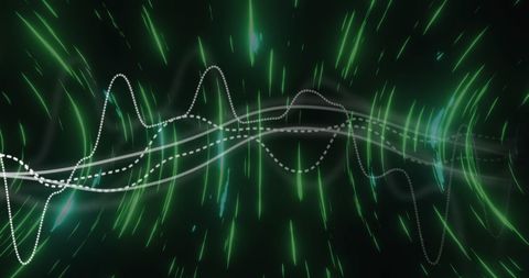Dynamic Data Waves with Neon Green Light Trails - Download Free Stock Images Pikwizard.com