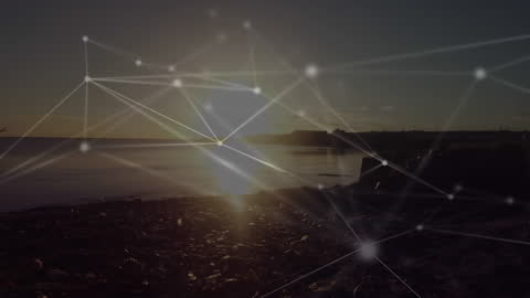 Modern Network Connections Over Coastal Landscape