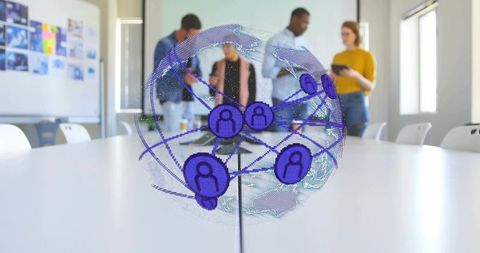 Augmented Reality Team Collaboration with Holographic Global Network on Conference Table