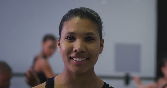 Smiling Woman in Fitness Class Close-Up - Download Free Stock Images Pikwizard.com