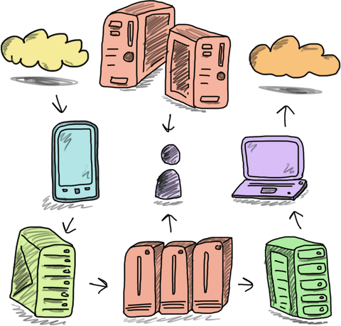 colorful network communication icons transparent background - Download Free Stock Videos Pikwizard.com